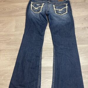 BKE Women's 26x 31.5 Dark Blue Boot Cut Jeans